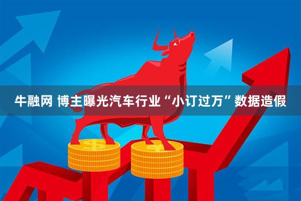 牛融网 博主曝光汽车行业“小订过万”数据造假